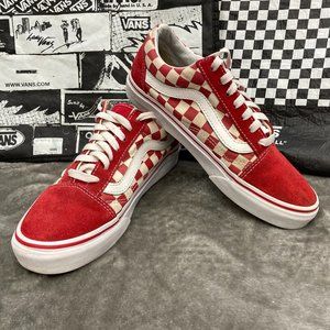 🛹VANS🛹 HP! RED CHECKERBOARD AND SUEDE SNEAKERS